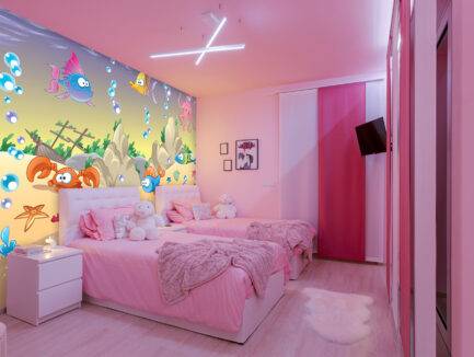 ocean mural, kids wallpaper, cozy interior, trendy wallpaper