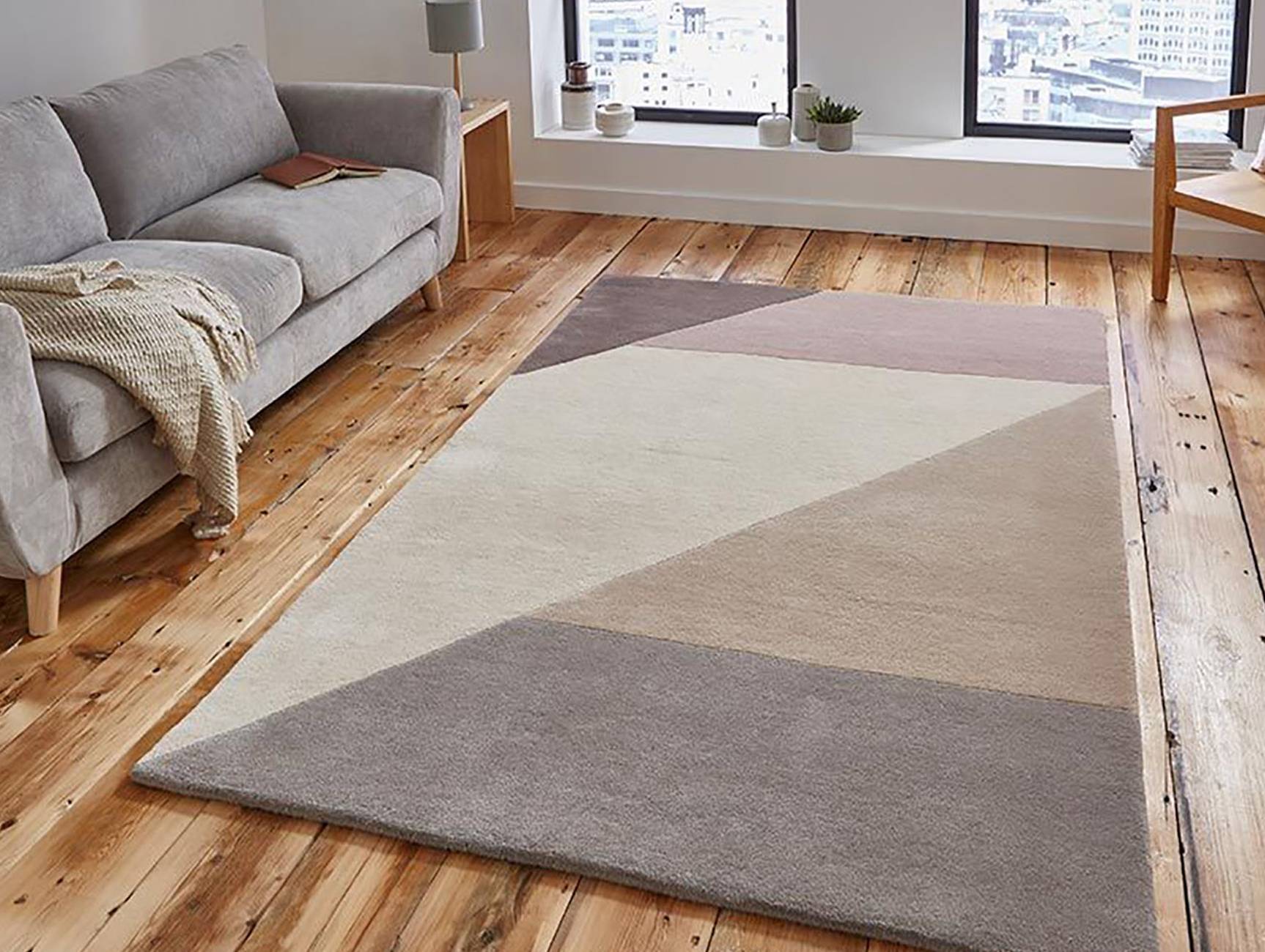 neutral living room rug