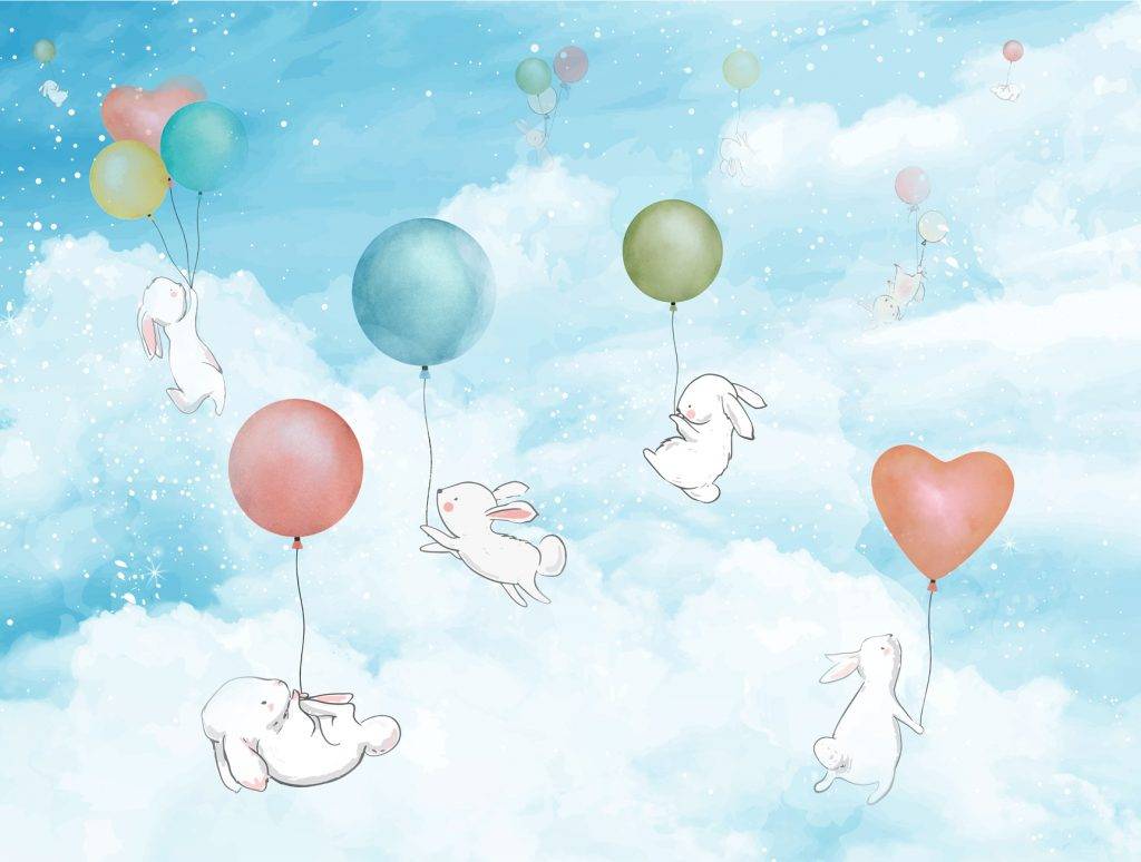 Happy little Rabbits wall mural – Nouqoush