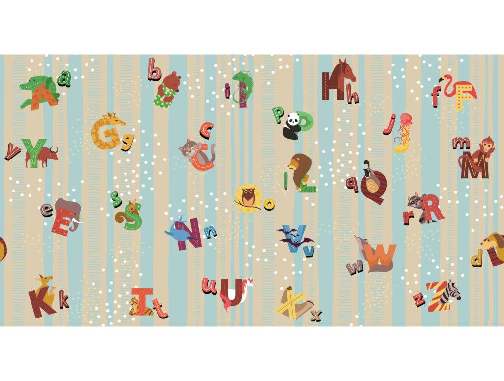 animals alphabet wallpaper mural - Nouqoush