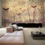 young trees branches wallpaper mural