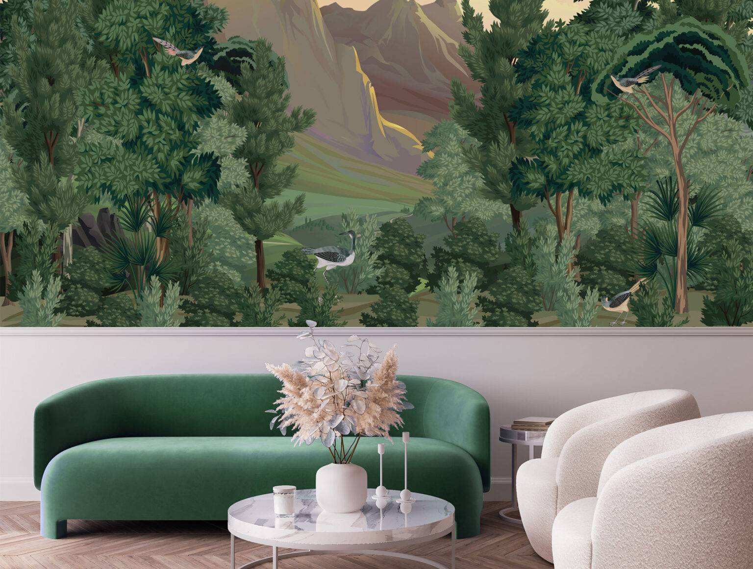 Botanical landscape wallpaper mural - Nouqoush