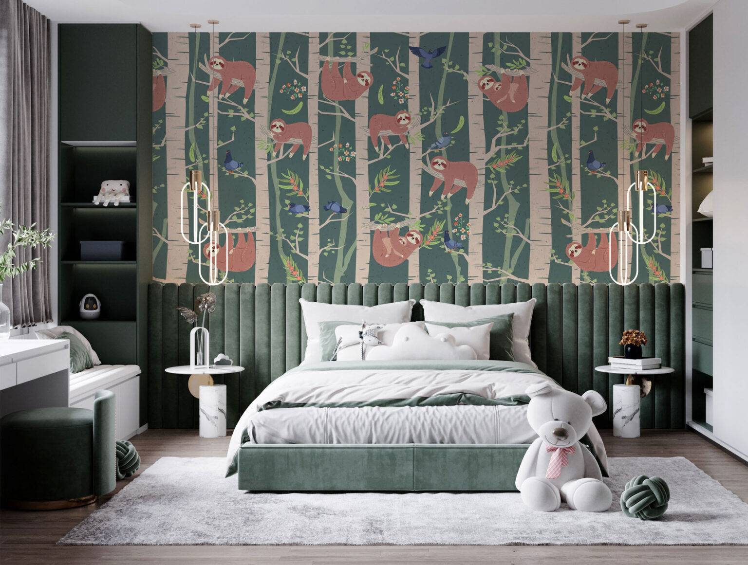 Playful raccoons wallpaper mural - Nouqoush