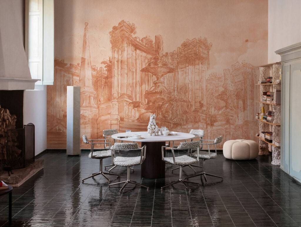 Vintage peach palace wall mural – Nouqoush