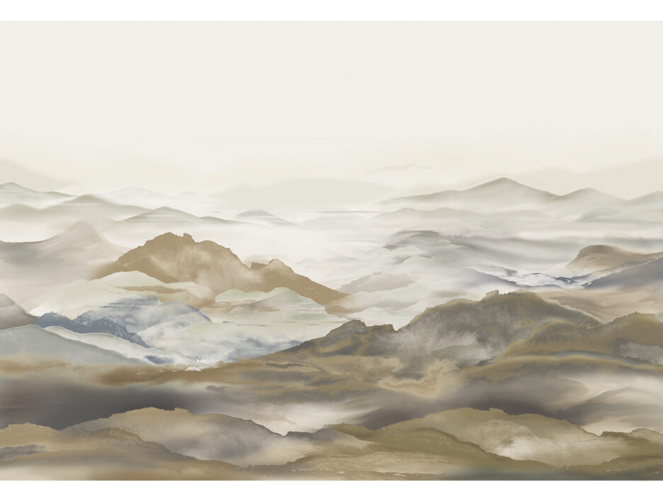 Misty Watercolor Mountain Wall Mural – Nouqoush