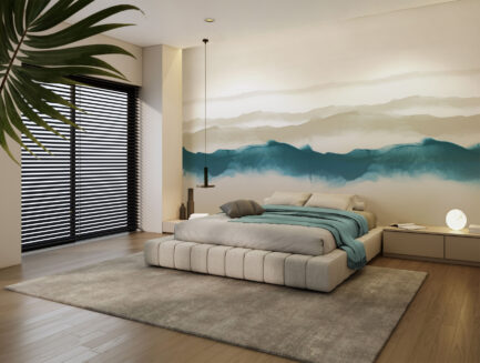 Coastal depths abstraction wall mural