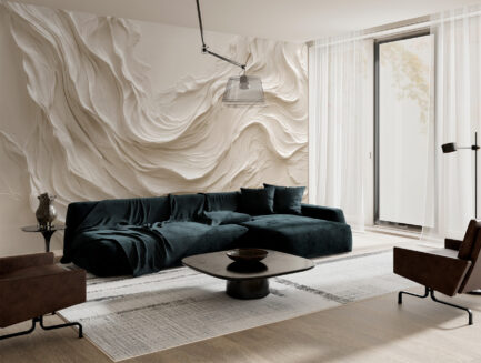 Ivory flow relief wall mural