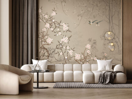 Graceful oriental garden wall mural