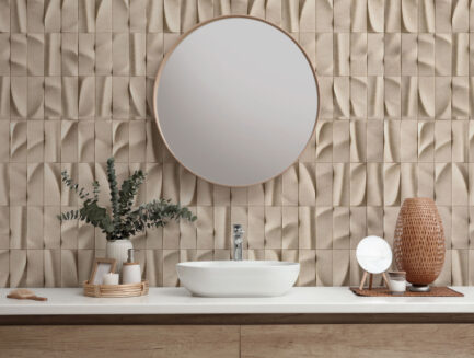 Dimensional mosaic wall mural