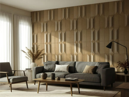 Geometric elevation wall mural