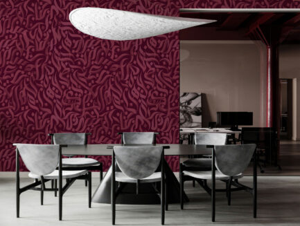 Crimson script symphony wall mural
