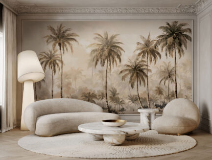 Subtle palm mirage wall mural