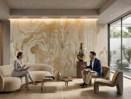 Golden grain flow wall mural