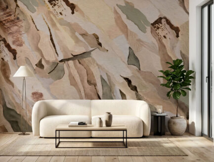 Fragments of the earth wall mural room shot