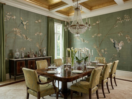 Imperial Bamboo & Cranes wall mural