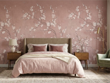 Blush blossom reverie wall mural