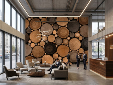 Rustic Timber Slices wall mural