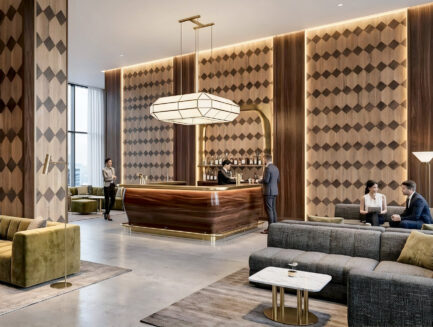 Geometric Timber Lattice wall mural