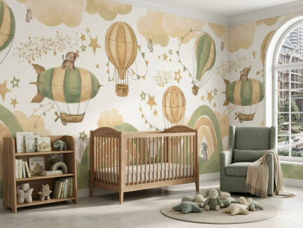 Whimsical Sky Adventure wall mural