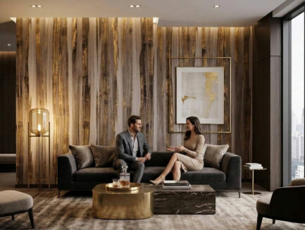 Woodland luxe abstraction wall mural