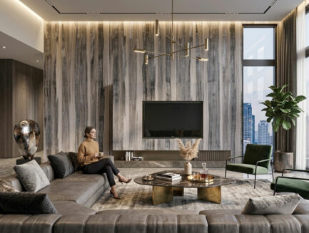 Silver Slate Strata wall mural