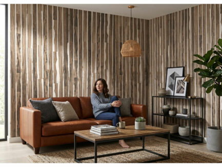 Natural Birch Slats wall mural
