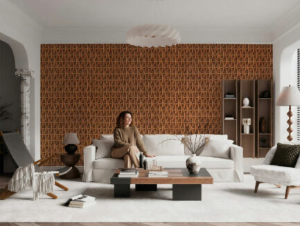 Earthy Grasscloth Mesh wall mural
