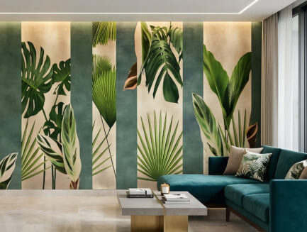 Architectural Foliage wall mural room shot