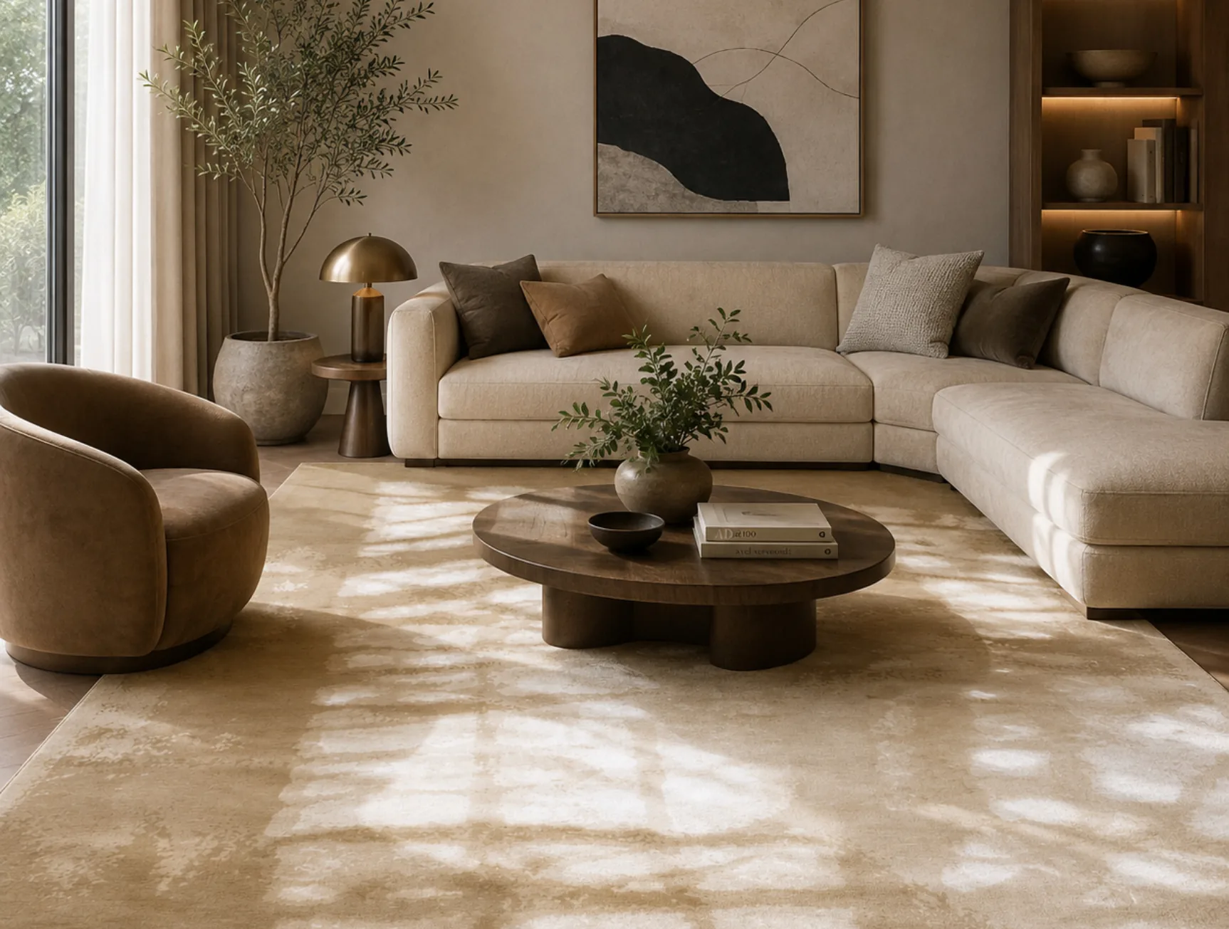 Reflection Mirage Rug (room) Reflection Mirage Rug, hand-tufted rug in a living room setting